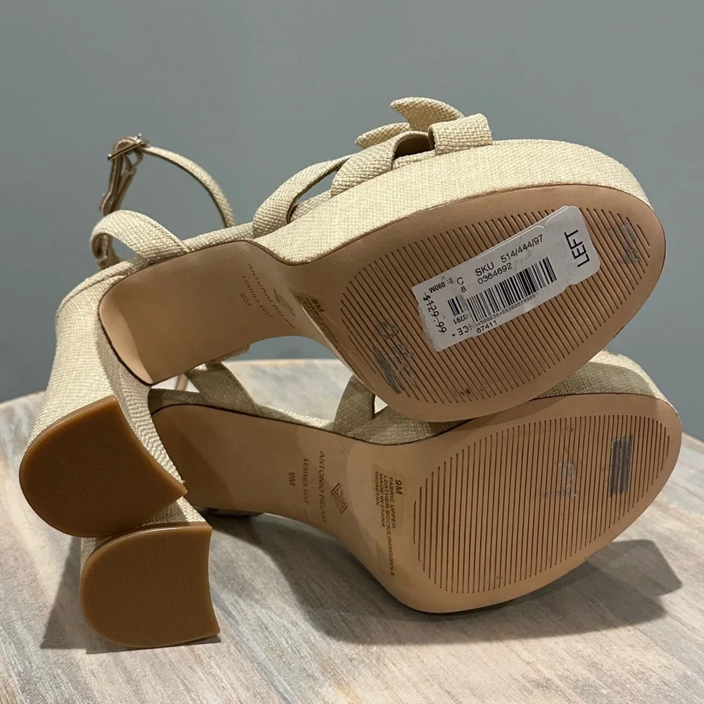 Antonio Melani Bindi Raffia Bow Platform Bow Sandals  size 9M New with tags